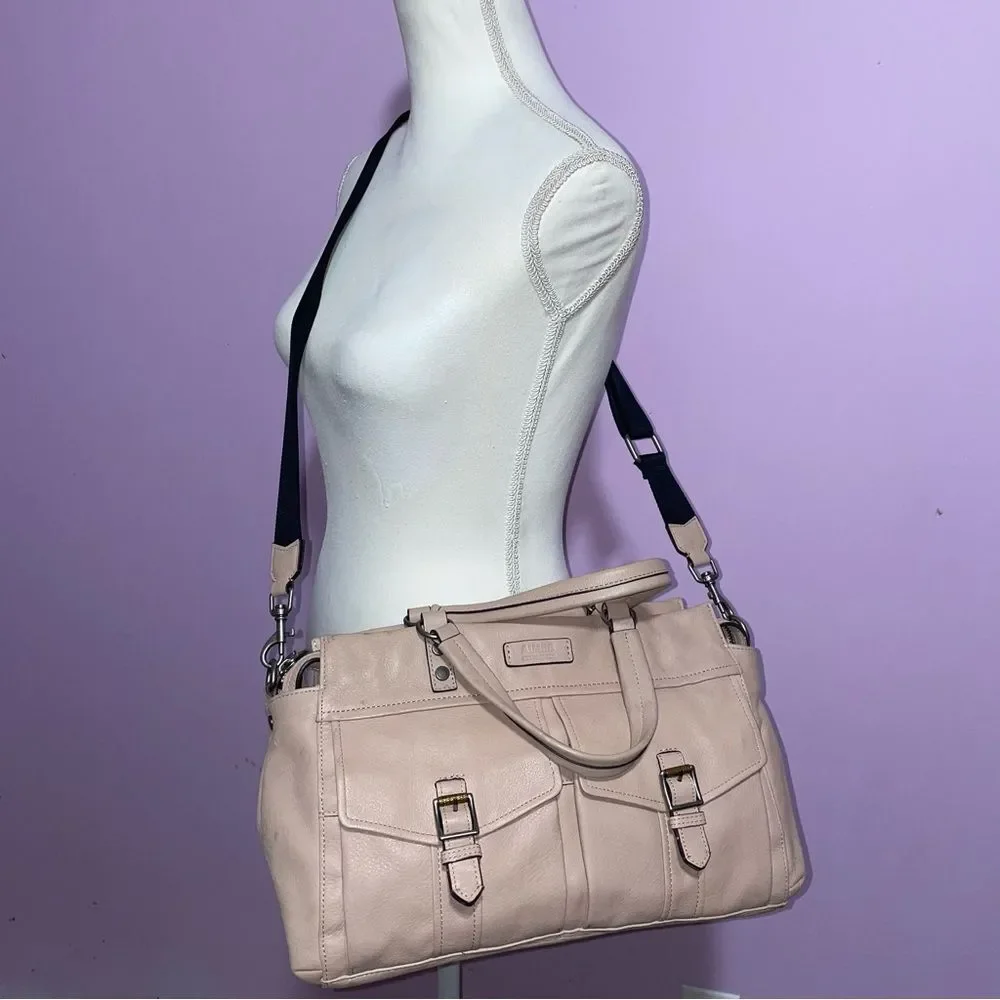 Aimee Kestenberg QVC Feel The Energy Pink Leather Satchel Crossbody Tote Purse